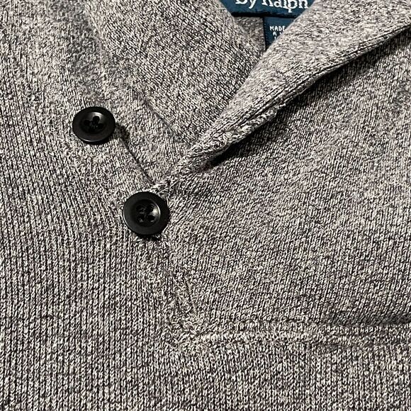 VTG Polo Ralph Lauren Sweater Mens Large Grey Cardigan Shawl Collar Cozy Preppy - Picture 3 of 11